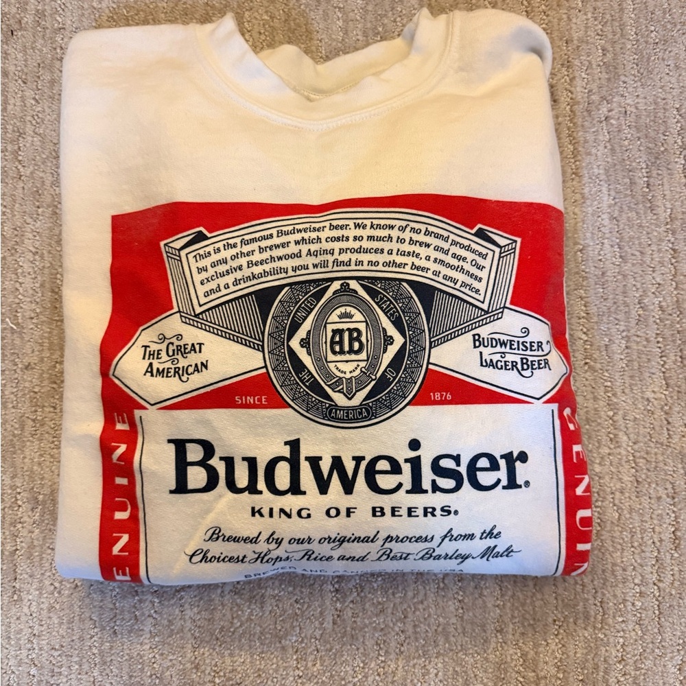 Budweiser Red and White Crewneck